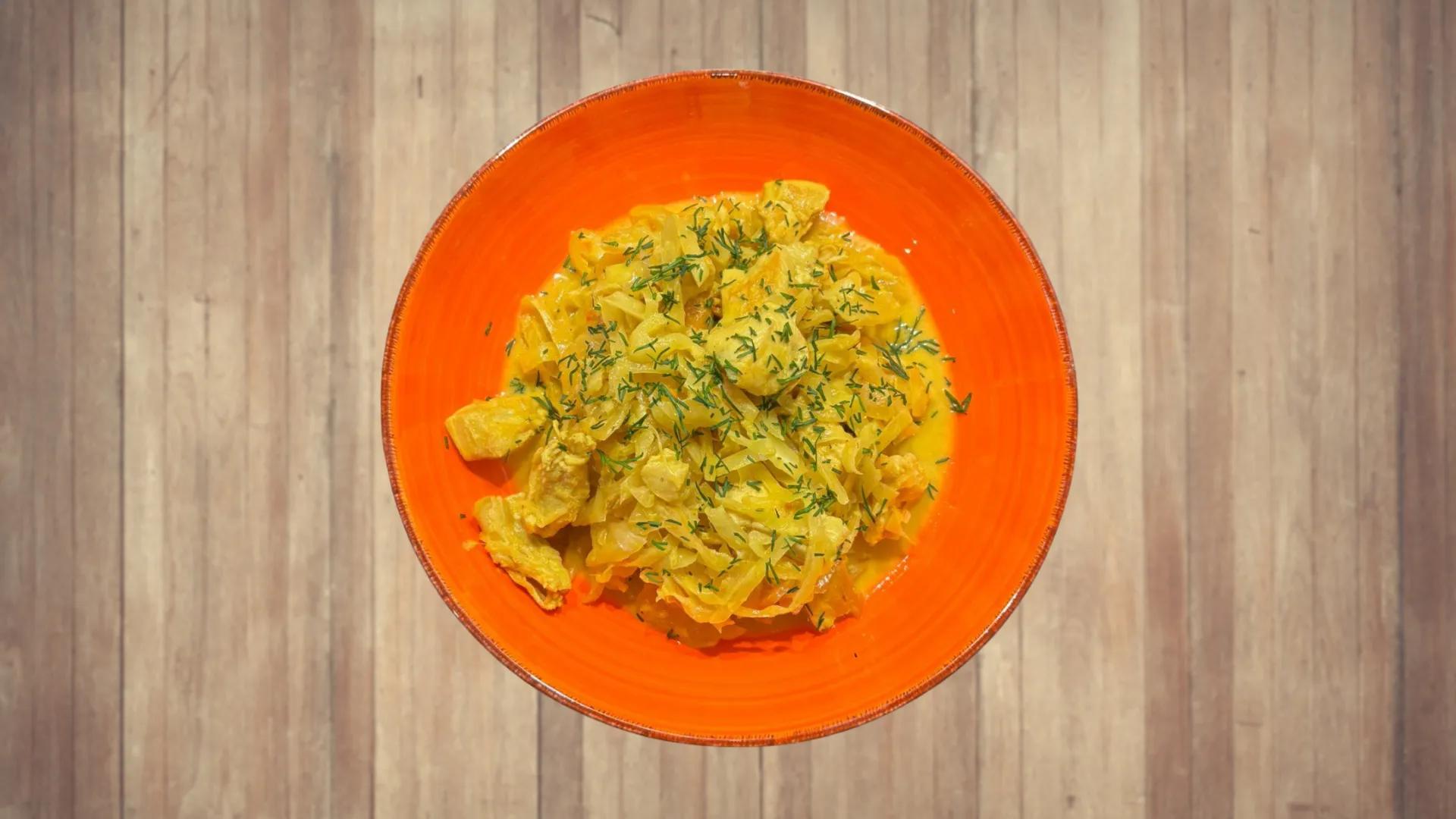Curry Kohl mit Hähnchen