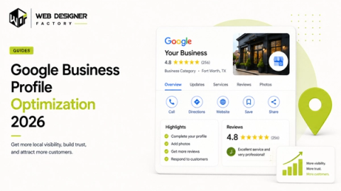 Mockup of a Google Business Profile listing with ratings, highlights and reviews for a storefront business