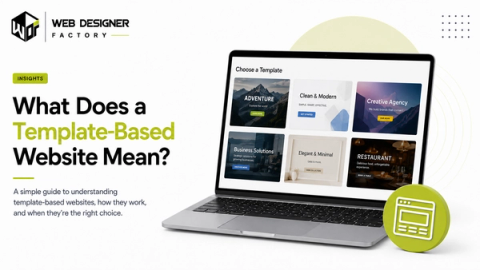 Laptop mockup showing a gallery of website template choices