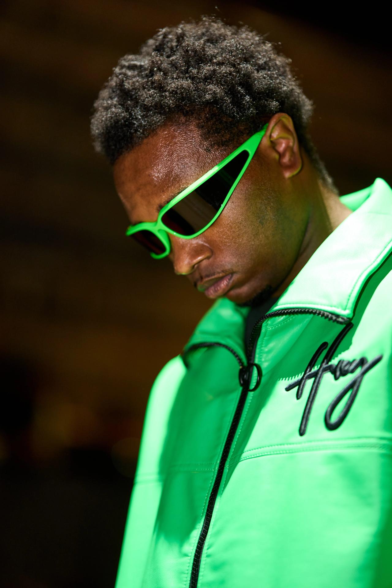 Huey model on the runway.