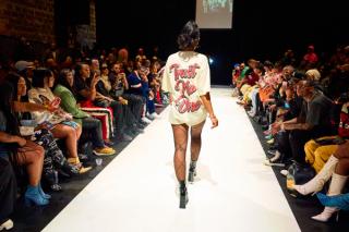 Model on the runway.