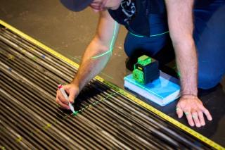 Andrew Schneider prepares pipe for the stars