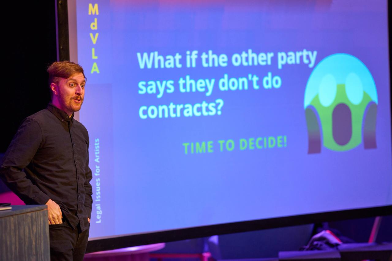 Slide that says: "What if the other party says they don't do contracts?"