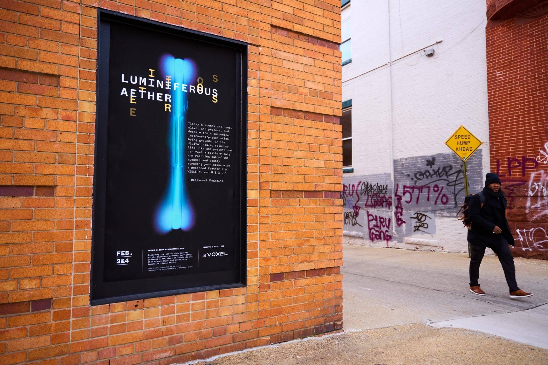 Poster on outside of theater