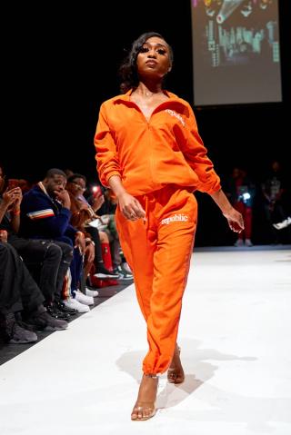 Model on the runway.