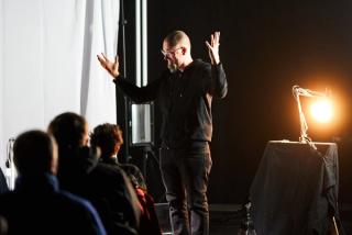 Jeff Carey speaking to audience