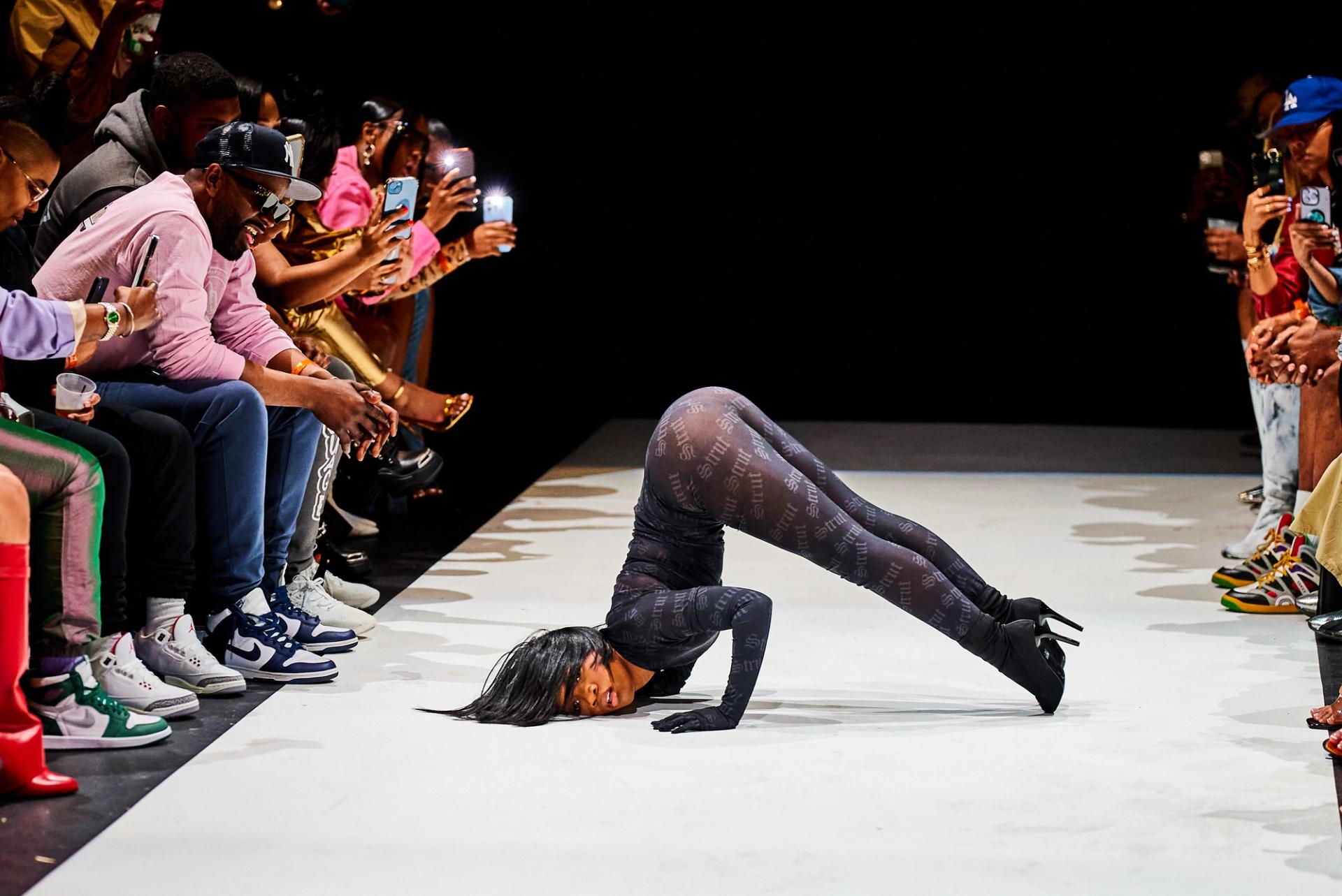 Model on the runway.