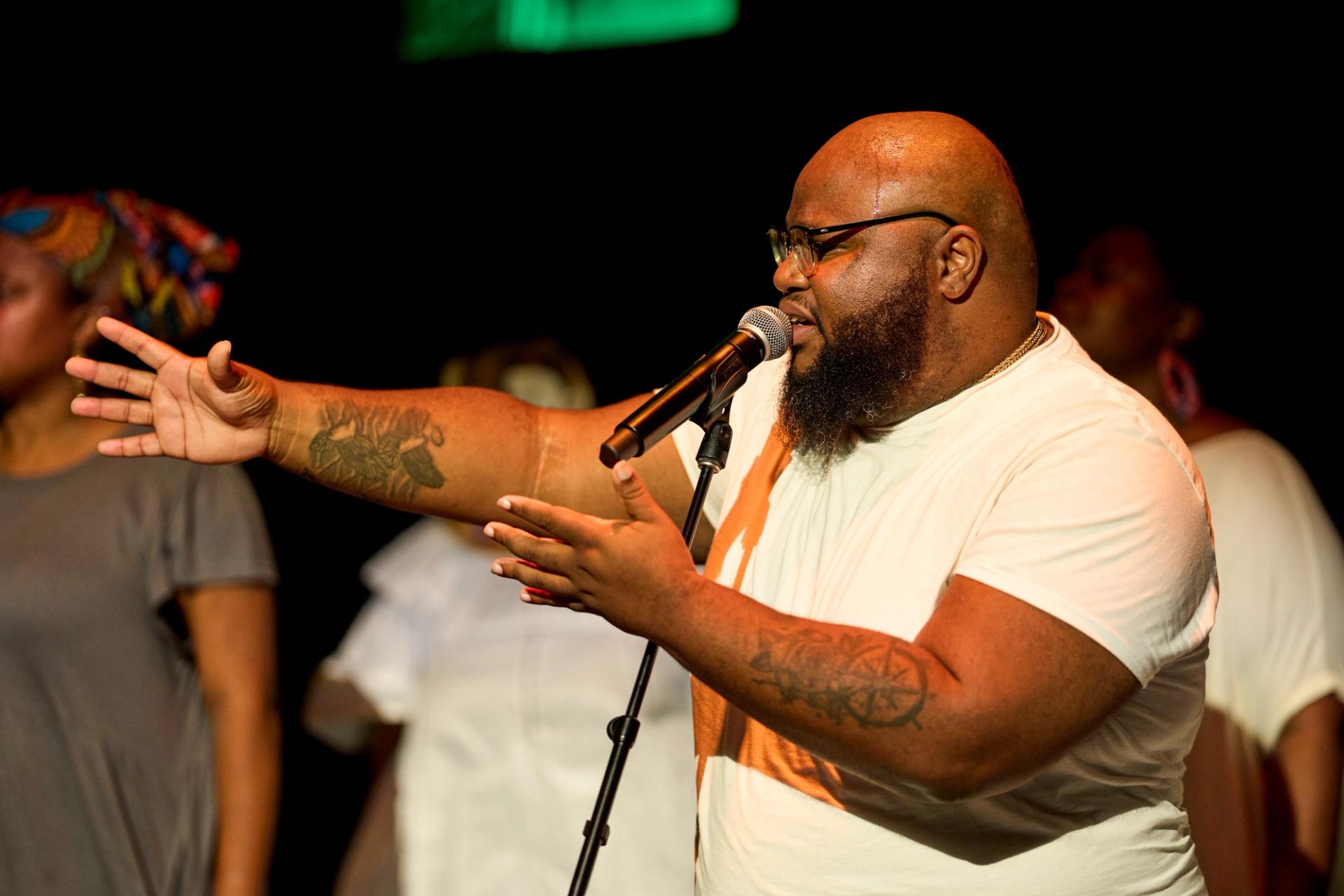 Jonathan Gilmore performing in Funktopia