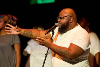 Jonathan Gilmore performing in Funktopia