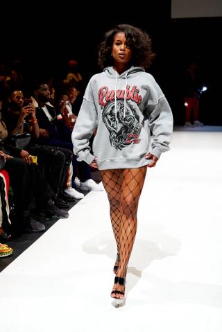 Model on the runway.