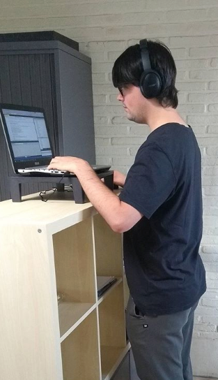 Zelfgebouwde standing desk - niet ideaal