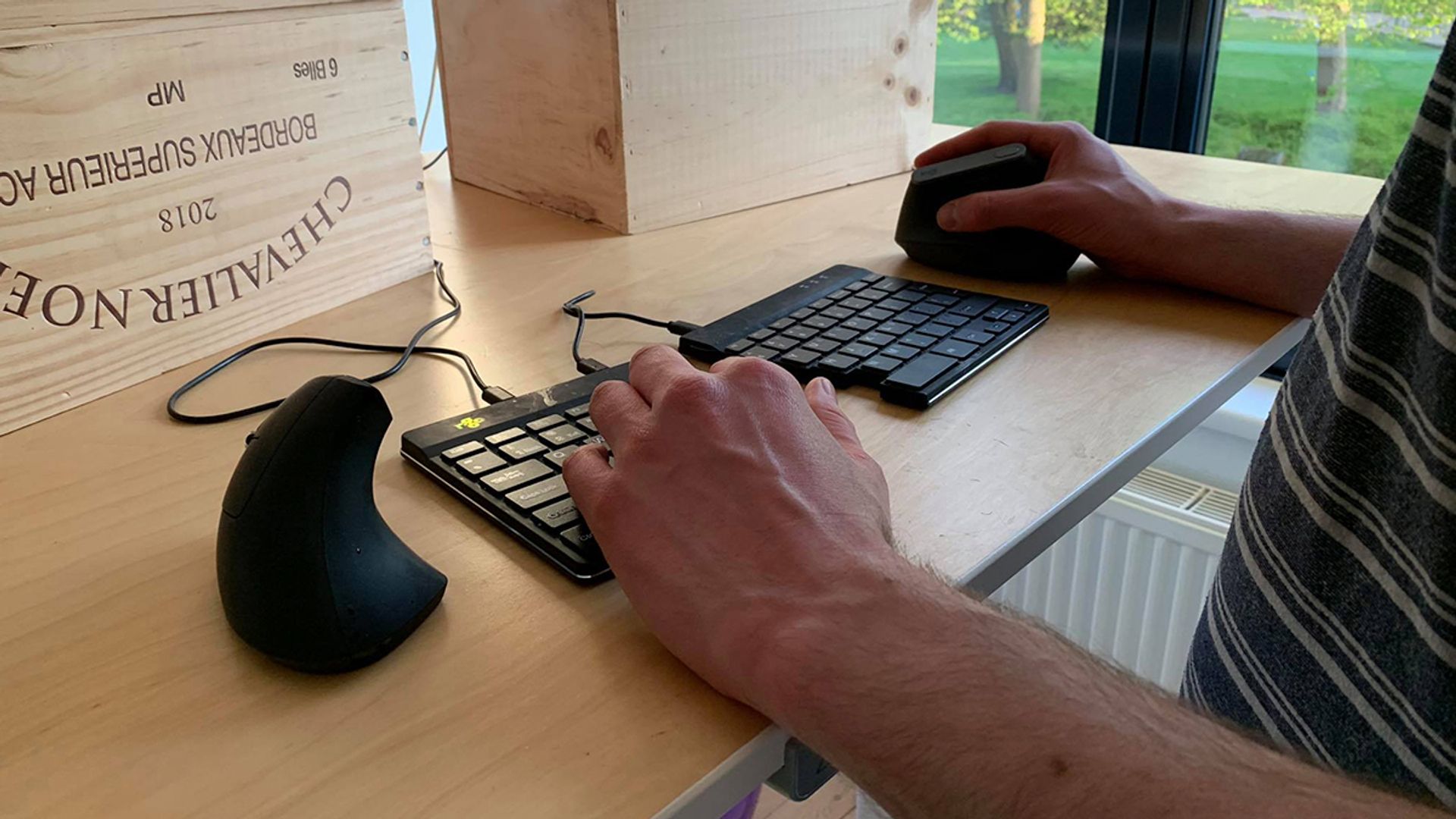 Werken met mijn ergonomische muis en toetsenbord