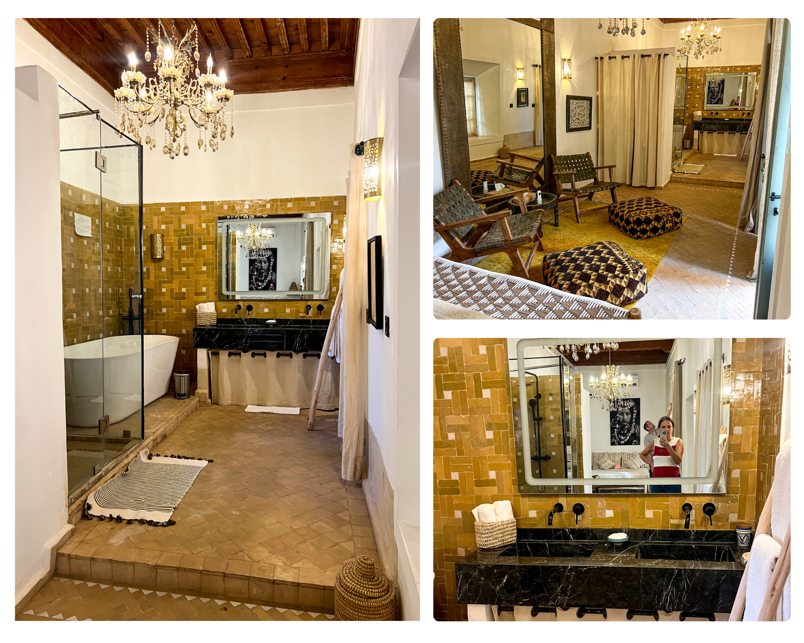 Espectacular baño del Riad Ben Slimane en Marrakech