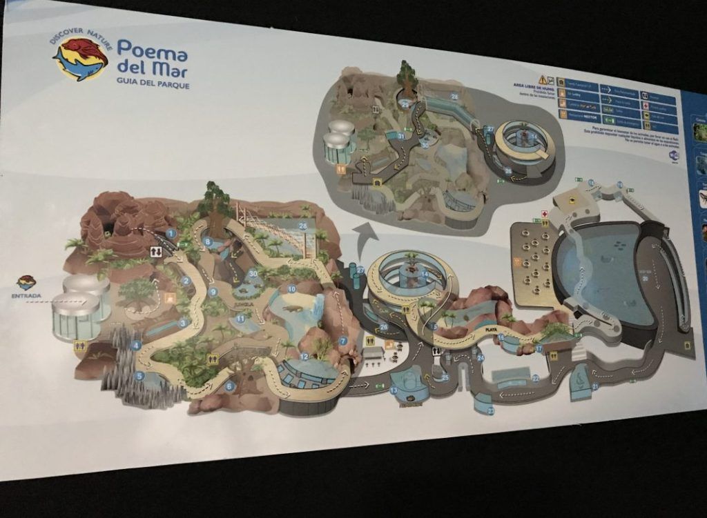 Mapa del Acuario Poema del Mar