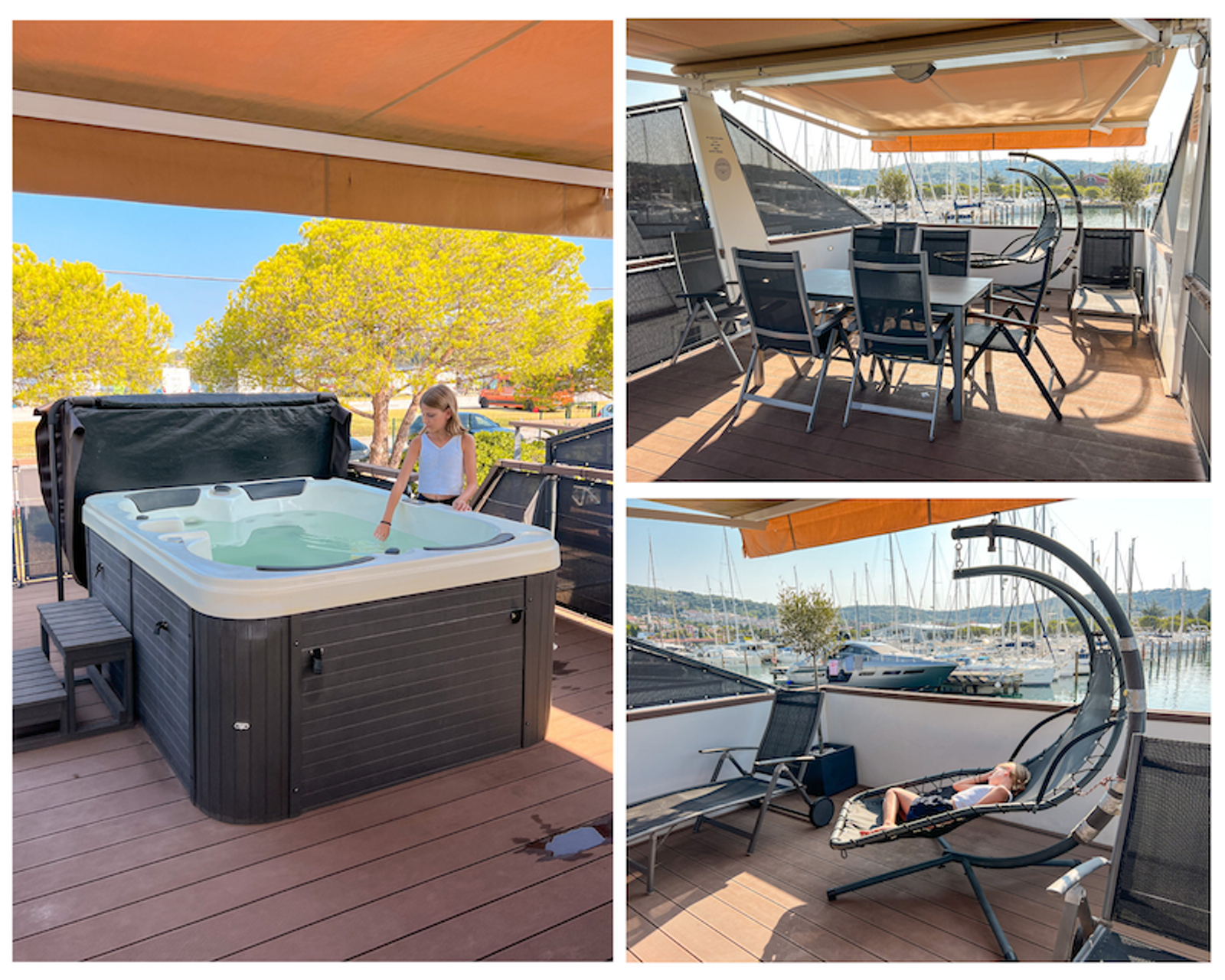 
Terraza de la Casa Flotante Marina Lux en Portoroz, Eslovenia