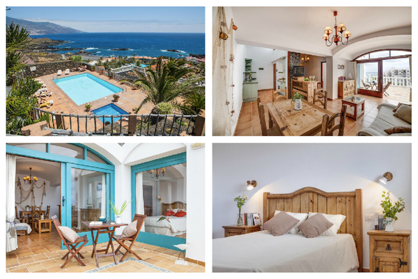 Apartamento Los Cancajos, en la ladera de una montaña con vistas panorámicas a la playa de Los Cancajos, La Palma
