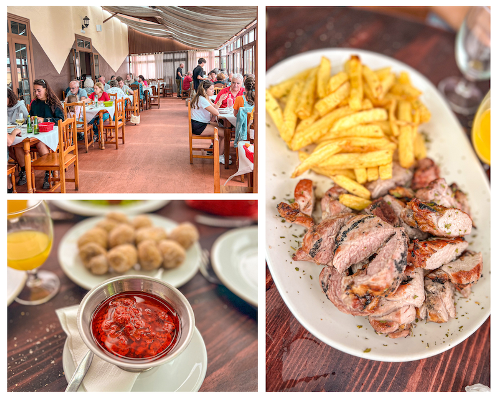 Carne de cochino y papas con mojo picón en el Restaurante Asador del Campesino  en La Palma