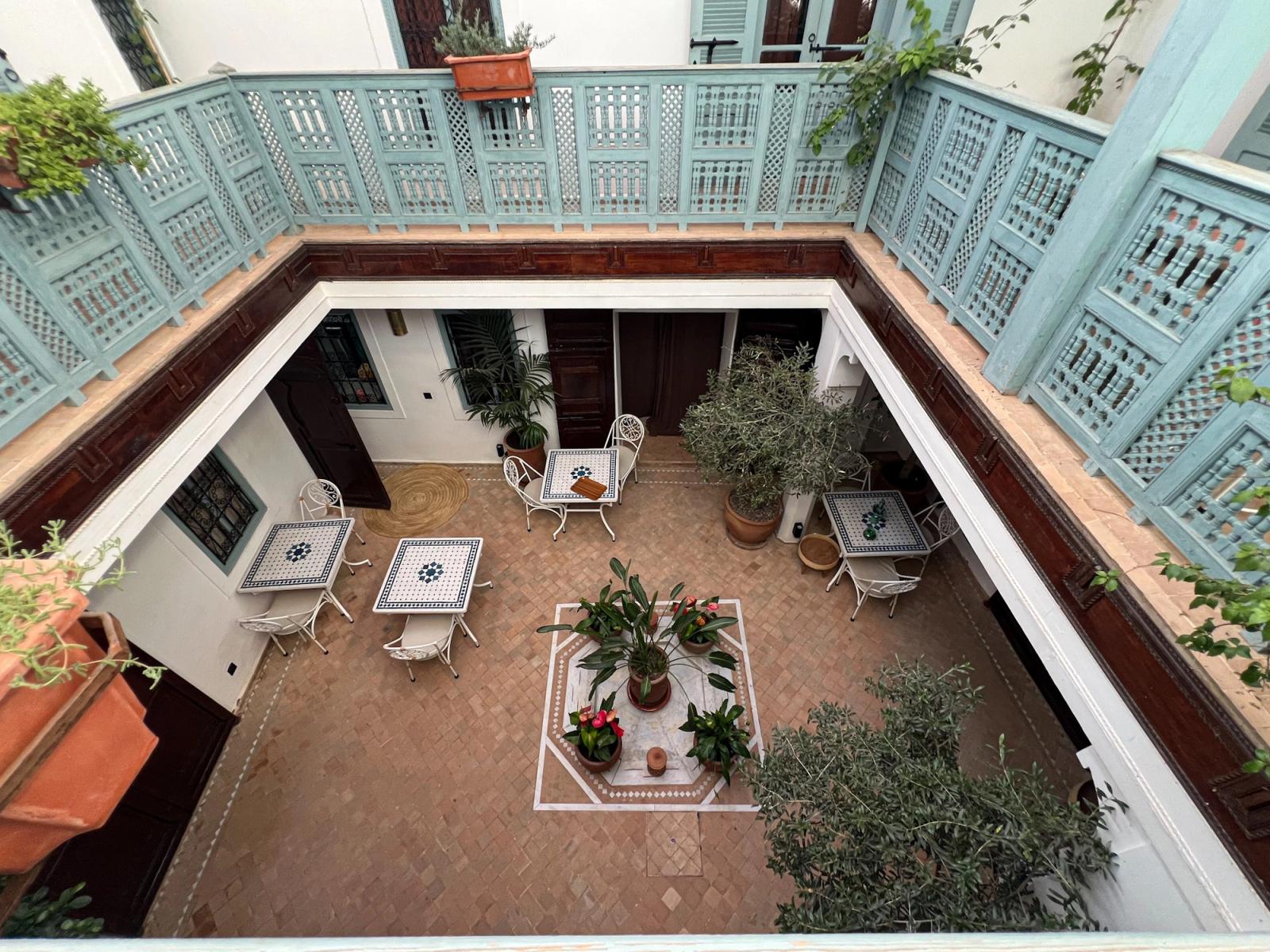 Patio central del Riad Dar Ben Slimane
