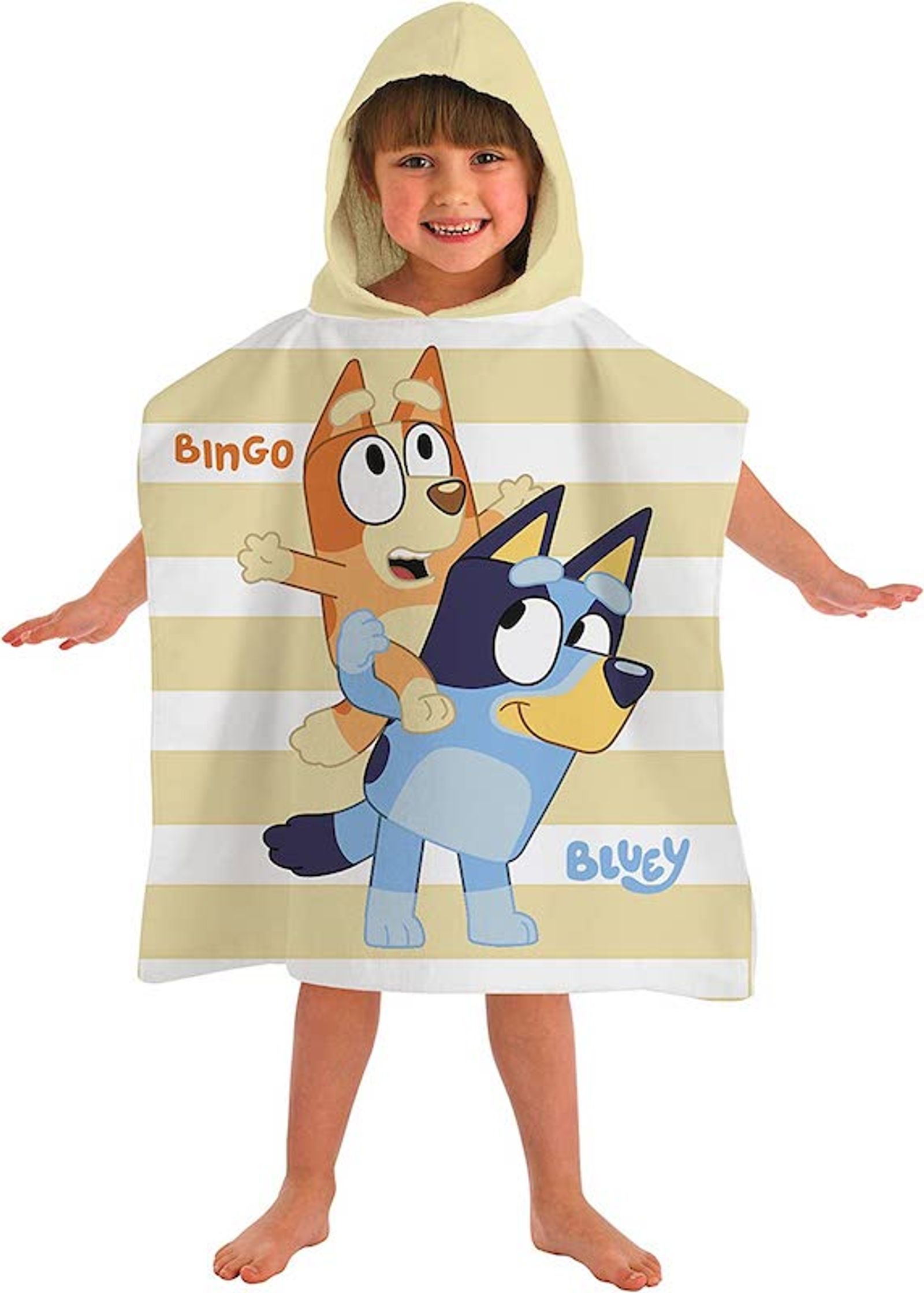 Poncho - toalla de playa con capucha de Bluey y Bingo, 50 x 115 cm