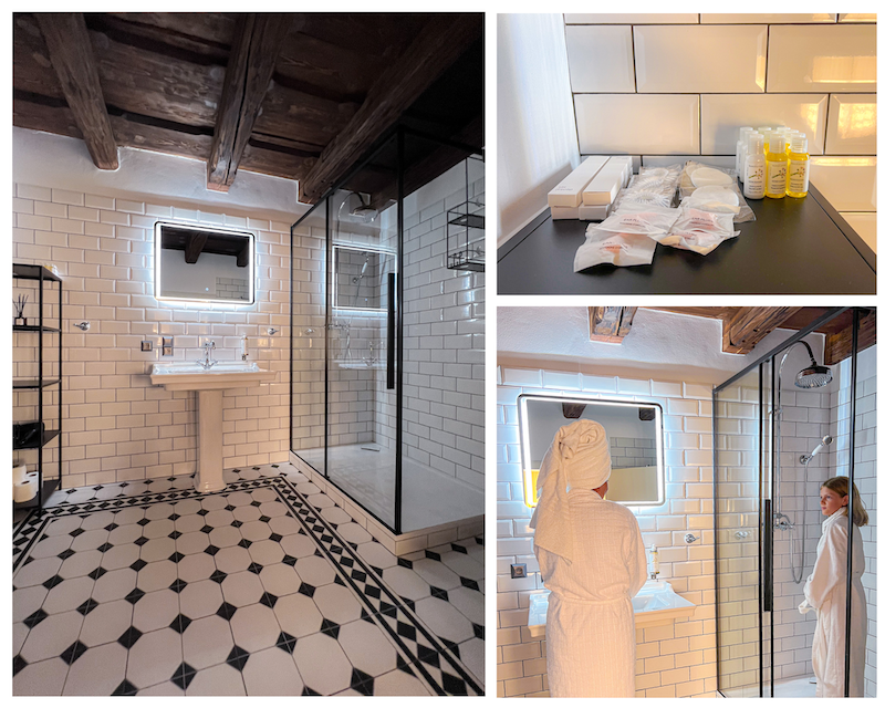 Baño de nuestra habitación en el Domus Balthasar Boutique Hotel