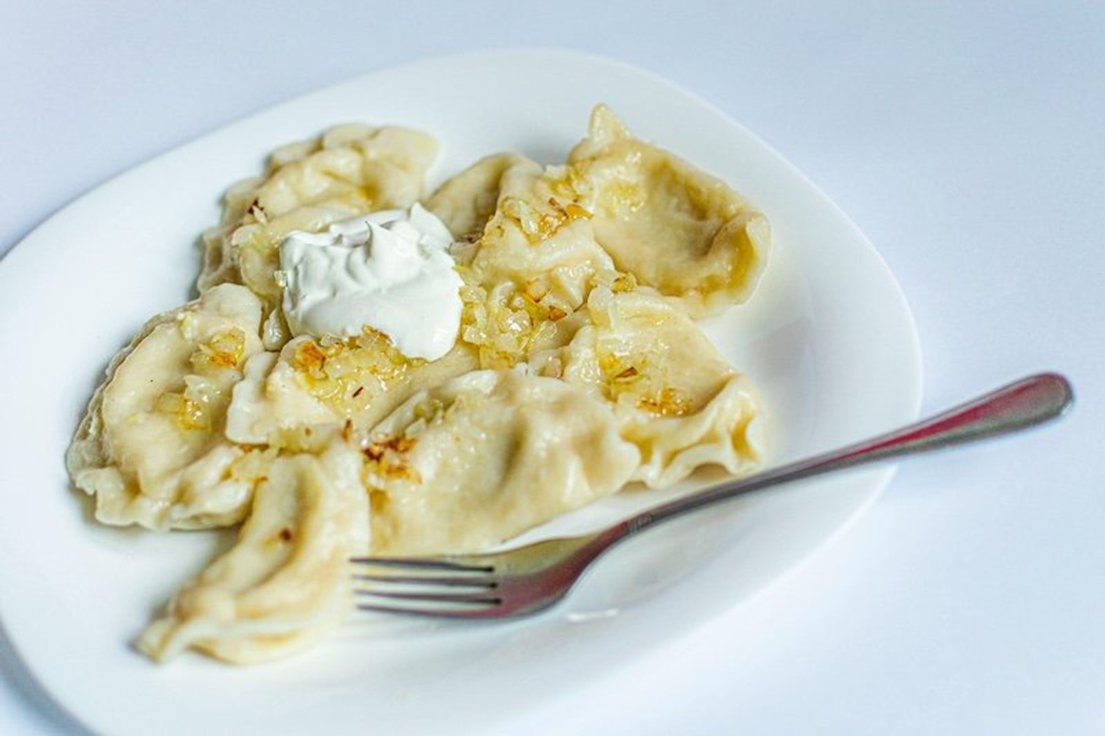 Pierogi, traditional Polish dumplings filled with meat, cheese or mushrooms