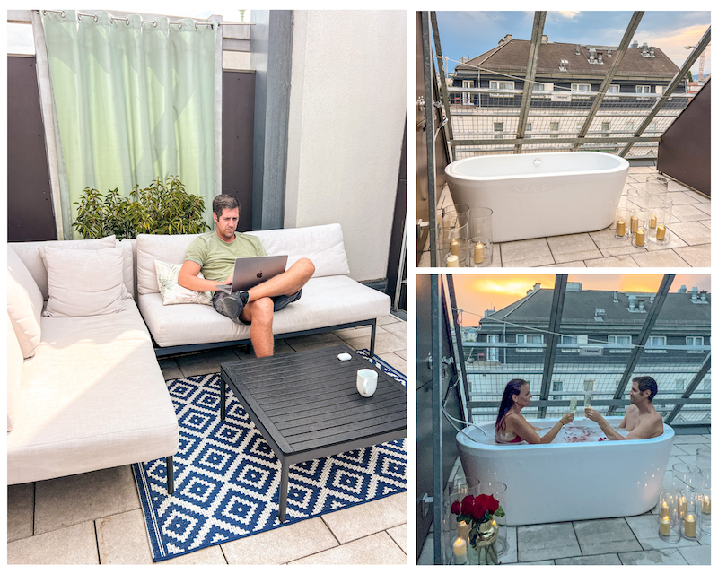Apartamento en Viena con terraza y bañera exterior