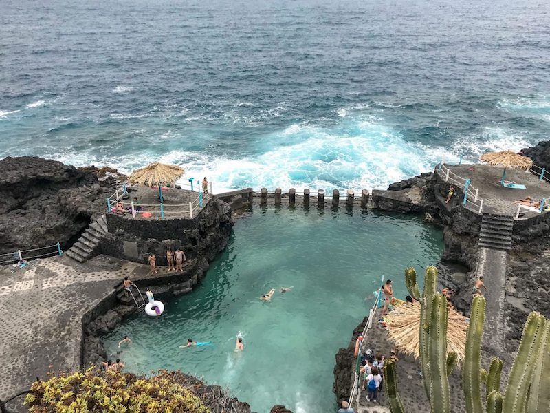 Piscinas naturales del Charco Azul en San Andrés y Sauces, La Palma