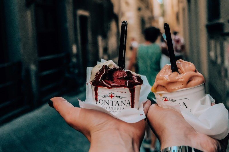 Gelato italiano en Florencia