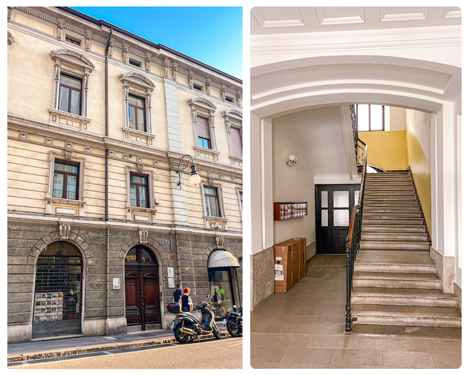 Entrada y hall de Le Porte Blu en Trieste 