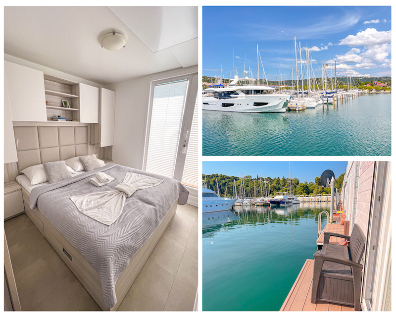 Habitación principal en la casa Flotante Marina Lux en Portoroz, Eslovenia