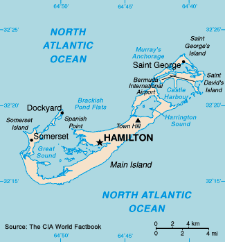 Mapa de las Islas Bermudas