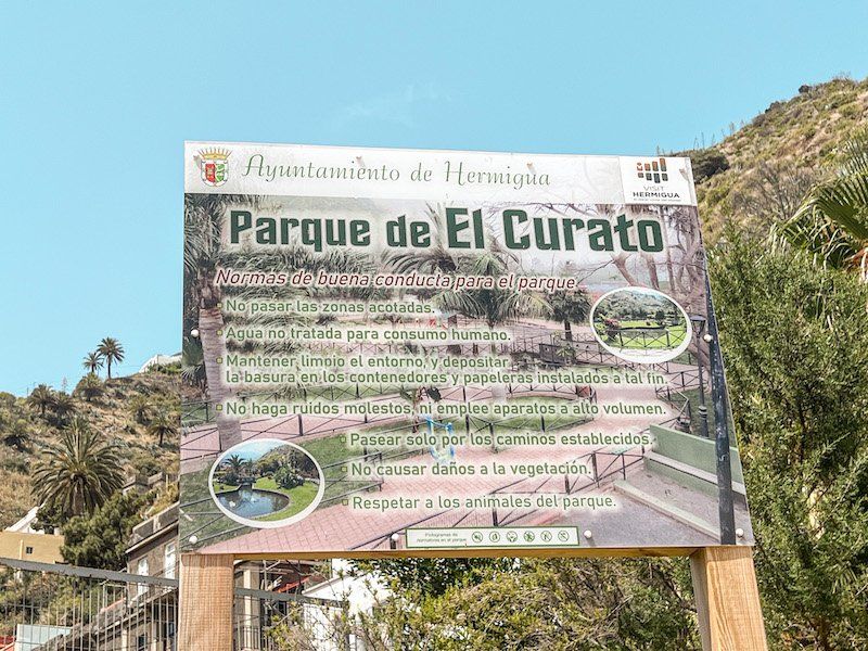 Parque de el Curato en Hermigua, La Gomera