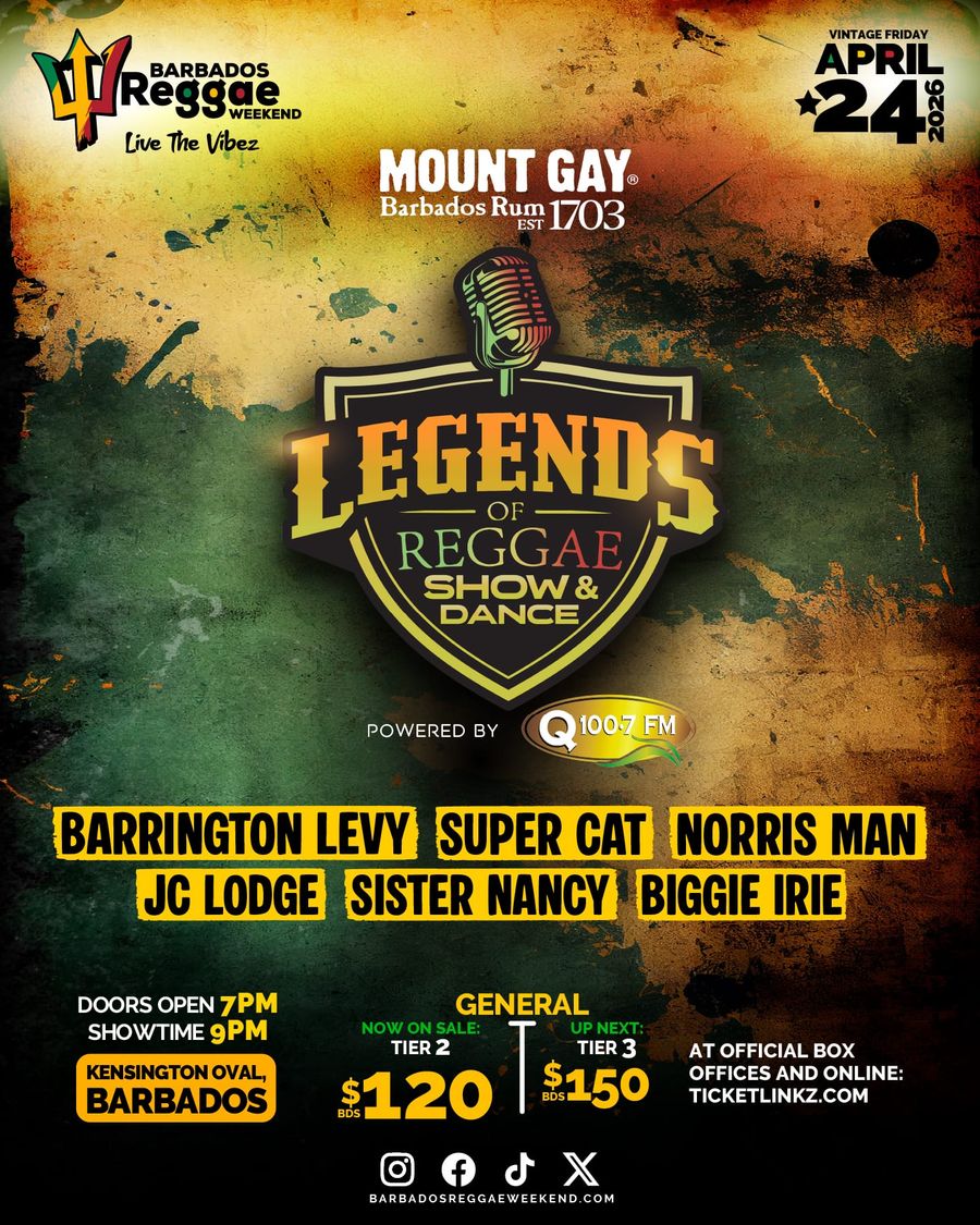 Barbados Reggae Weekend: Mount Gay Legends of Reggae Show & Dance powered by Q100.7 FM