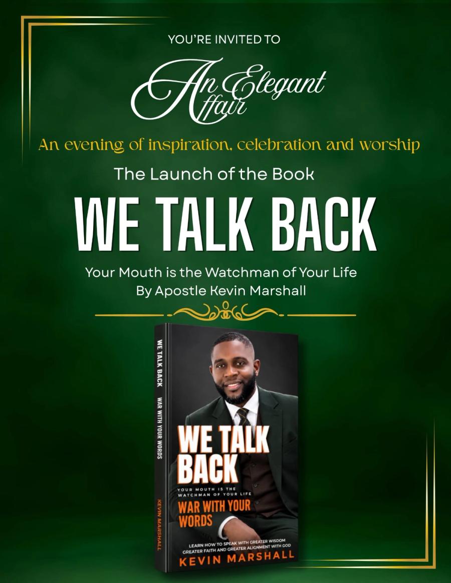 An Elegant Affair - Book Launch: We Talk Back by Author Apostle Kevin Marshall