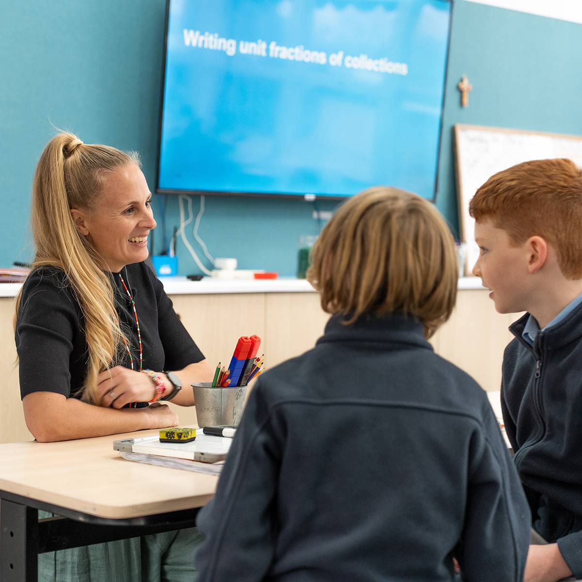 Teacher and students in class