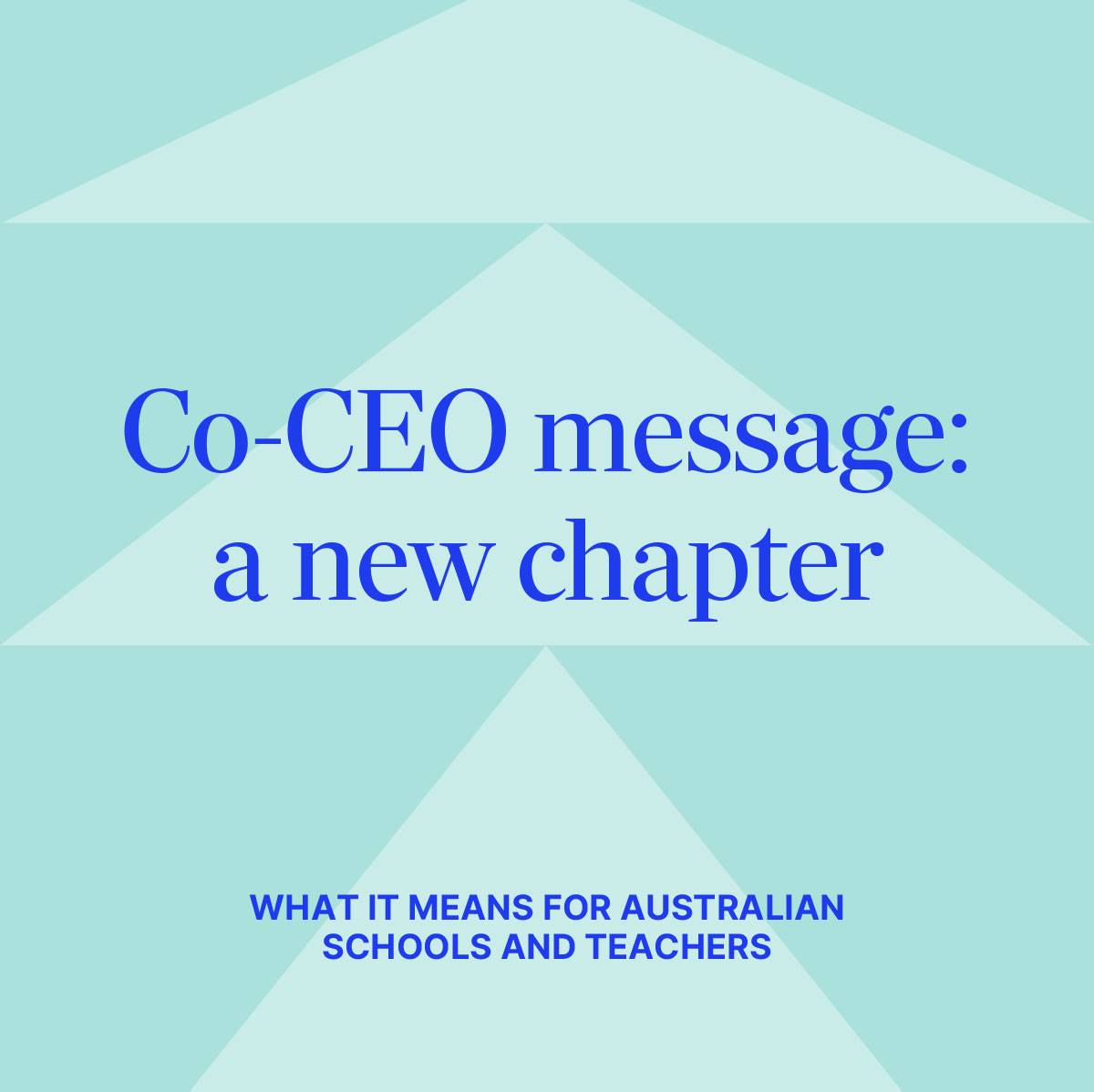 Co-CEO Message: a new chapter