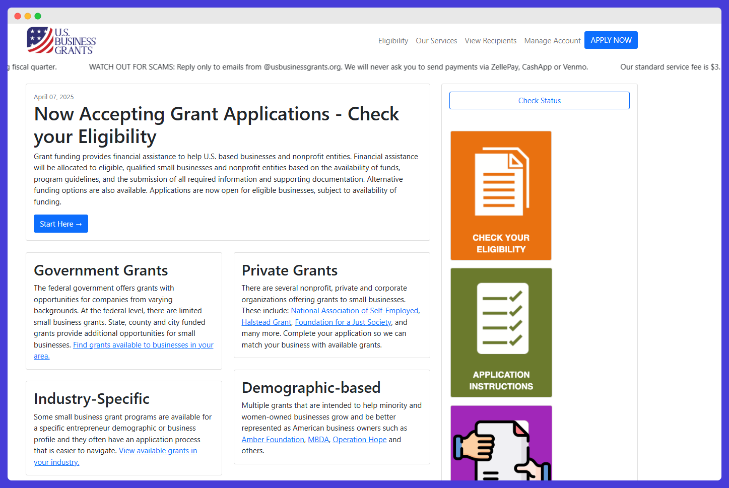 American business grants website.