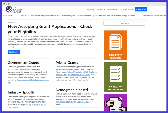 American business grants website.