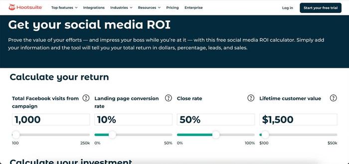 social media roi calculator