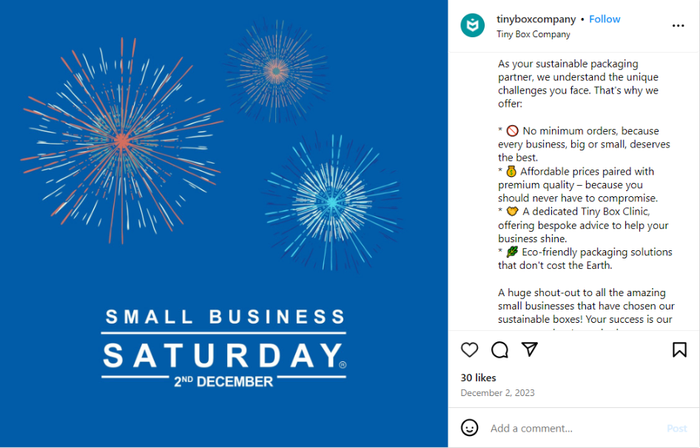 small business saturday social media ad