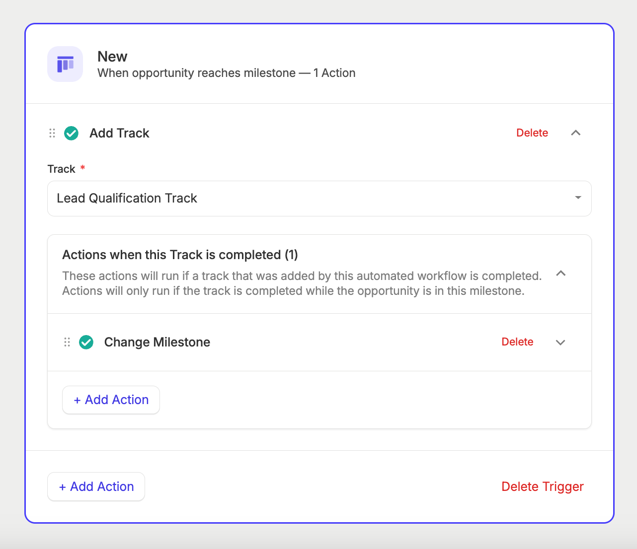 a screenshot of stage in the capsule workflow automation. use this workflow when a new opportunity reaches milestone action