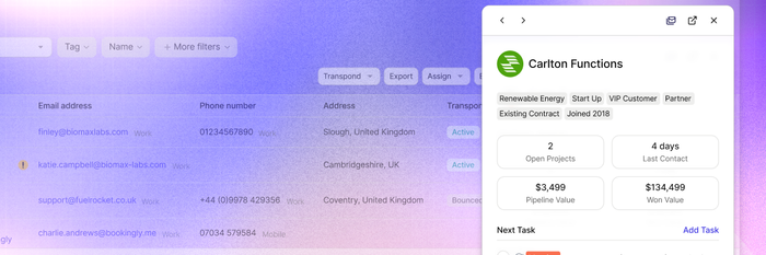 A screenshot of capsule CRM shows the new preview panels