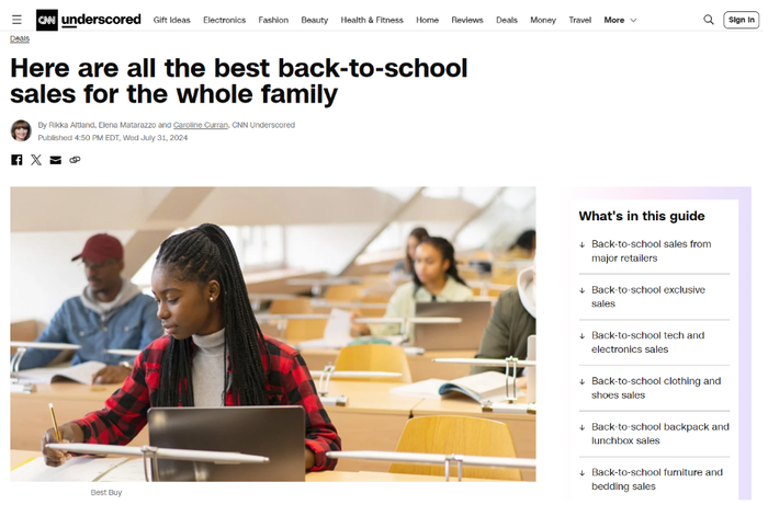 Back to school sales guide