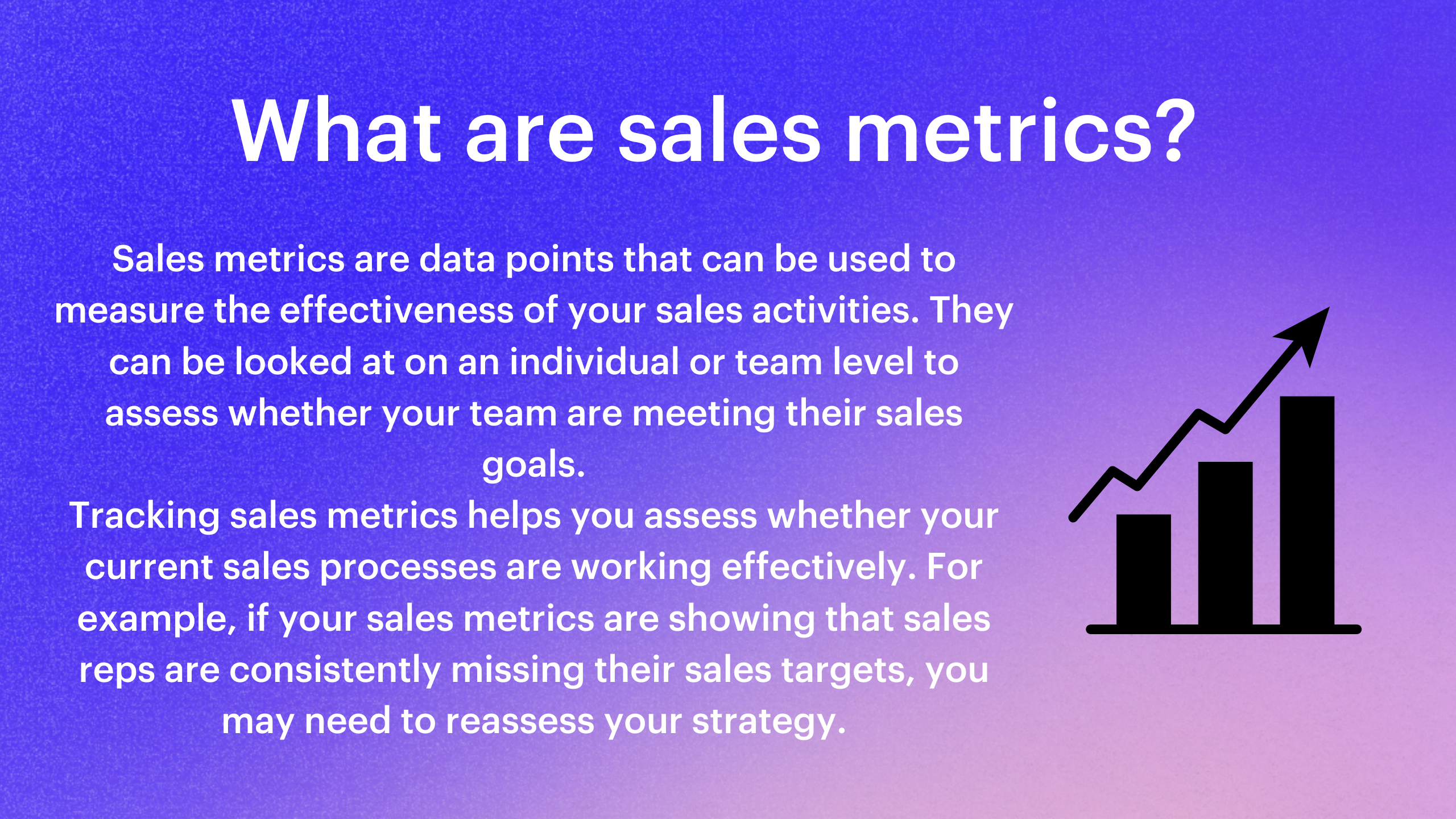 a purple background with the words what are sales metrics