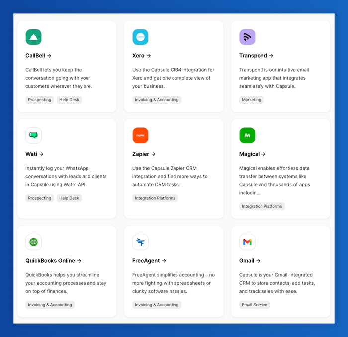 a screenshot of a website showing various apps