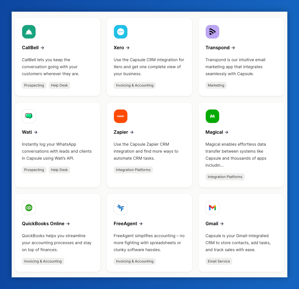 a screenshot of a website showing various apps