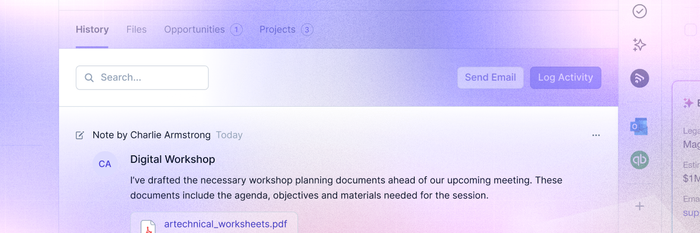 Search each contact record history for simple relationship management