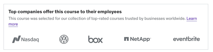 Top companies that offer Udemy's CRM course to their employees.