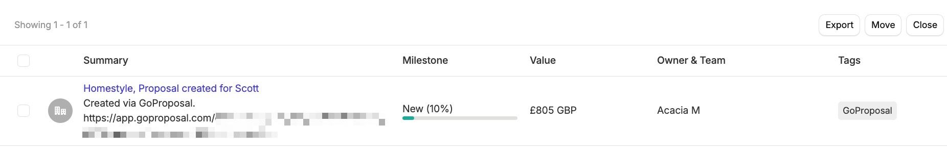 nouvelle opportunité ajoutée à Capsule par Zapier