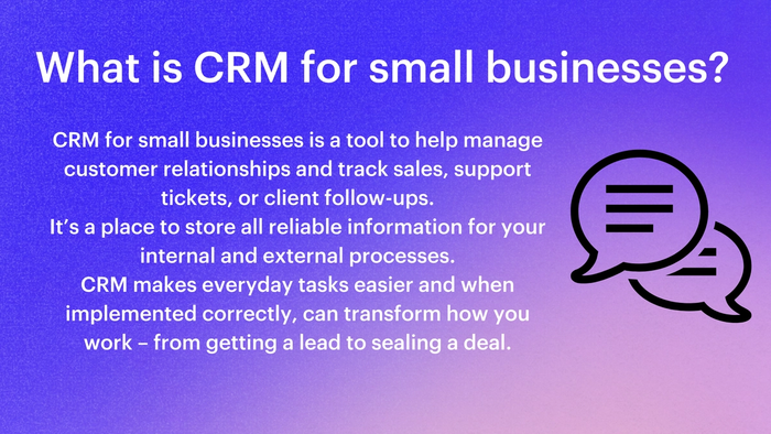 what is crm for small businesses is a tool to help manage customer relationships and track sales support tickets or client follow-ups